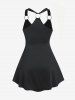 Plus Size Embroidered Ruched O Ring Empire Waist Tank Top -  