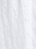 Maxi Robe Formelle Plongeante de Soirée en Dentelle de Grande Taille - Blanc 