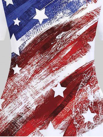 Plus Size Patriotic American Flag Print Tee