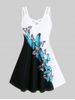 Plus Size Butterfly Criss Cross Two Tone A Line Sleeveless Dress -  
