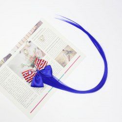 Extension de Cheveux de Soirée Patriotique avec Nœud Papillon - Bleu profond 