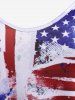 American Flag Paisley Patriotic Tank Top and Hearts and Patriotic American Flag Hearts Print Capri Leggings Plus Size Summer Outfit -  