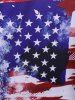 American Flag Paisley Patriotic Tank Top and Hearts and Patriotic American Flag Hearts Print Capri Leggings Plus Size Summer Outfit -  