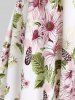 Plus Size & Curve Cottagecore Floral Print Lace Up Handkerchief Midi Dress -  