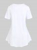 T-shirt à Imprimé Drapeau Américain Grande Taille - Blanc 