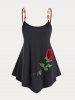 Plus Size & Curve Backless Rose Embroidered Valentines Cami Top -  