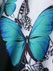 Plus Size Butterfly Criss Cross Two Tone A Line Sleeveless Dress -  