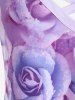 Robe Ligne A à Imprimé 3D Papillon et Rose de Grande Taille sans Manches - Violet clair L | US 12