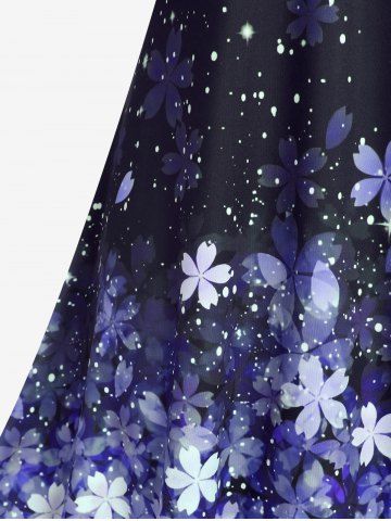 Plus Size & Curve Sakura Flower Crisscross A Line Sundress