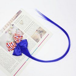 Extension de Cheveux de Soirée Patriotique avec Nœud Papillon - Bleu 