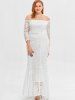 Plus Size Off The Shoulder Lace Wedding Guest Prom Maxi Dress -  