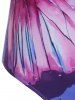 Butterfly Print One Shoulder Padded Tied Vacation One-piece Swimwear -  
