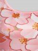 Plus Size Floral Sakura Print Tee -  