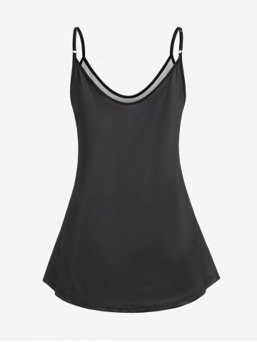 Plus Size Gothic Skull Butterfly Print Tank Top (Adjustable Straps)