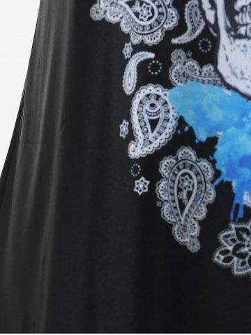 Plus Size Gothic Skull Butterfly Print Tank Top (Adjustable Straps)