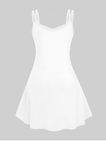 Plus Size Sunflower Print Crisscross Sundress