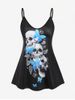 Plus Size Gothic Skull Butterfly Print Tank Top -  