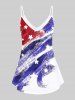 American Flag Crisscross A Line Dress and Cami Top & Accessories Plus Size Summer Outfit -  
