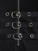 Plus Size Gothic Buckled Lace Up High Low Midi Dress -  
