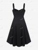 Plus Size Grommets Lace Up Buckles Zipper High Low Midi Dress -  