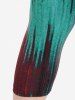 Plus Size High Waist Ombre Color Capri Leggings -  