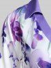 Plus Size V Neck Floral Print Blouse -  