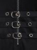 Robe Mi-Longue Haute Basse Gothique Bouclée de Grande Taille à Lacets - Noir 1X | US 14-16