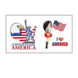 Autocollant de Tatouage Imperméable Drapeau Américain Journée de L'Indépendance - Multi-A 