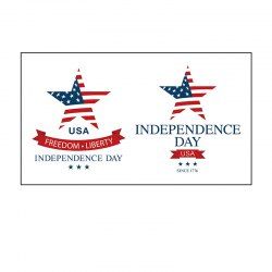 Autocollant de Tatouage Imperméable Drapeau Américain Journée de L'Indépendance - Multi 