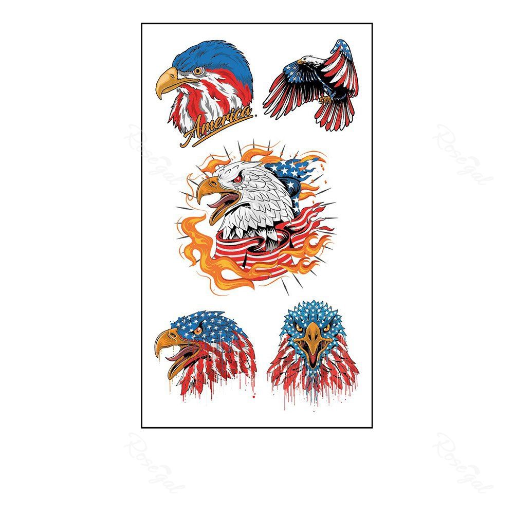 Fashion Patriotic American Flag Waterproof Tattoo Fourth of July Temporary Sticker  