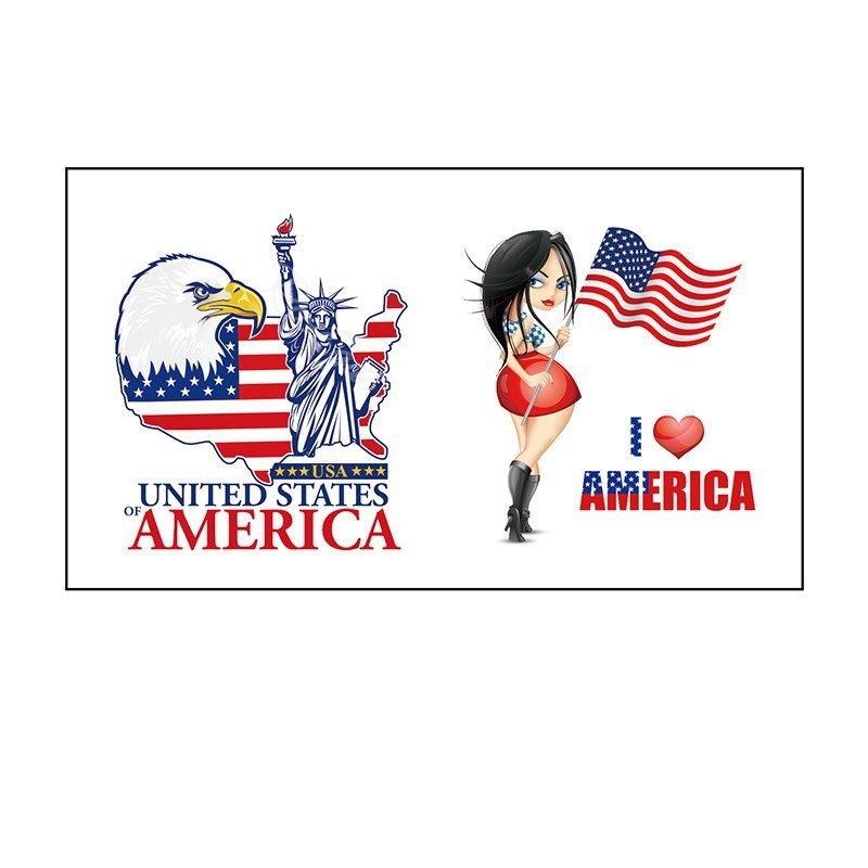 Autocollant de Tatouage Imperméable Drapeau Américain Journée de L'Indépendance Multi-A 