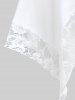 Plus Size Cold Shoulder Lace Panel Handkerchief Tunic Tee -  