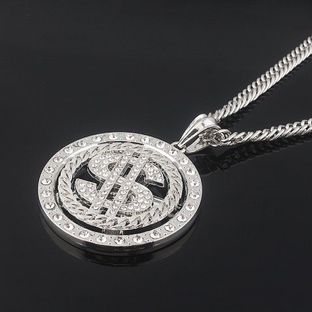 Rotary Dollar Hiphop Pendant Necklace