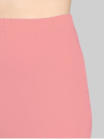 Plus Size High Waist Floral Heart Print Capri Skinny Leggings