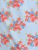 Vintage Straight Lace Insert Floral Print Midi Dress -  