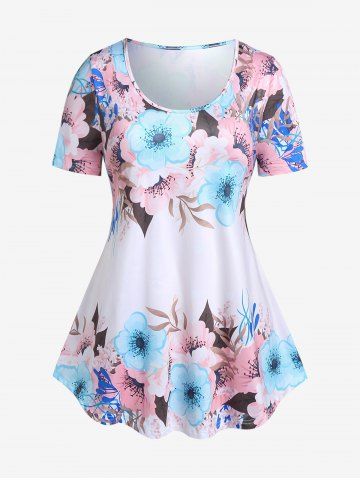 Plus Size Floral Print Tee