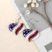 Patriotic USA Independence Day Heart Shape Rhinestone Drop Earrings -  