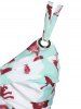 Flower Print Double Straps Tank Top -  