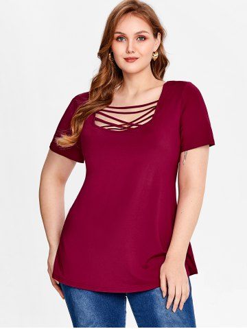 Plus Size Crisscross Casual Tee