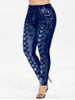 Plus Size High Waisted 3D Printed Leggings -  