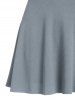 Ruched Textured Puff Sleeve Skirted One-piece Swimsuit -  