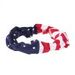 USA Independence Day Flag Stripe and Star Print Wide Elastic Hairband -  