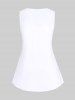 Plus Size 3D Lace Print Tank Top -  