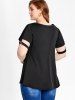Plus Size O Ring Studded Cutout Tee -  