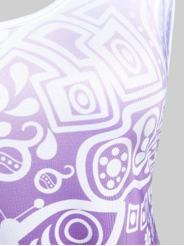 Plus Size Ombre Color Butterfly Print Flowy Tank Top