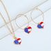 USA Independence Day Heart Shape Pendant Necklace And Earrings Set -  