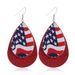 USA Independence Day American Flag PU Layered Dangle Earrings -  