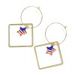 USA Independence Day Star Square Geometric Dangle Hoop Earrings -  