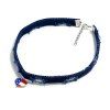 Collier Ras-de-Cou en Jean Style Déchiré Motif Cœur du Jour de l'Indépendance - Bleu 