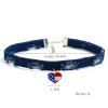 Collier Ras-de-Cou en Jean Style Déchiré Motif Cœur du Jour de l'Indépendance - Bleu 